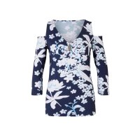 Designer-Shirt, nachtblau-weiß