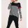 Knit sweater with brooch, black-white
