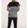 Knit sweater with brooch, black-white