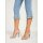 Capri jeans with ruffles, bleached