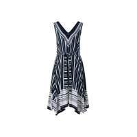 Marken-Streifenkleid, navy-white