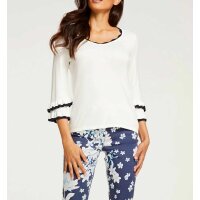 Sweter z falbanami, ecru