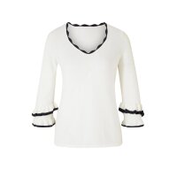 Sweter z falbanami, ecru