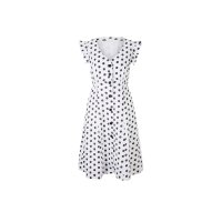 Designer-Leinenkleid, weiß-schwarz