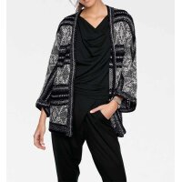 Designer-Strickjacke, schwarz-stein