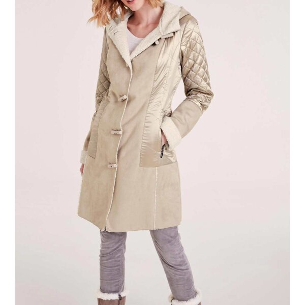 Lamb fur look coat, beige