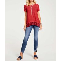 Obcisłe jeansy z haftem, niebieski denim
