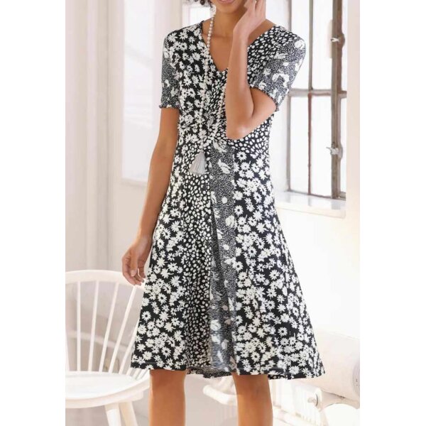 Jersey dress, black-white