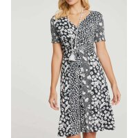 Jersey dress, black-white