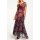 Raštuota suknelė, raudonai spalvinga