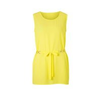 Designer-Blusentop m. Gürtel, lemongelb