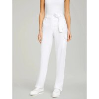 Cargo trousers with tie belt, white