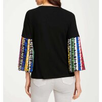 Shirt with pleat sleeves, black-multicolour