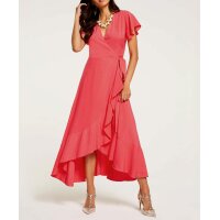 Wrap dress with flounces, lobster