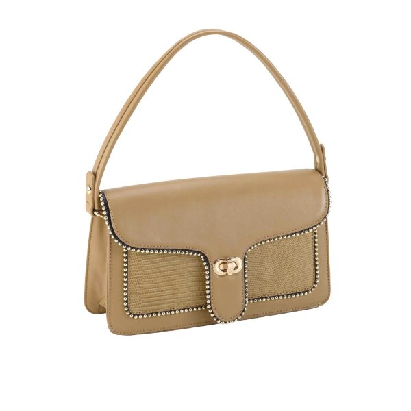 Tasche m. goldfarbenen Details, camel