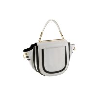Handtasche, weiß-schwarz