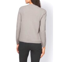 Designer-Strickjacke m. Kurbelstickerei, h.grau
