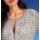 Designer-Strickjacke m. Kurbelstickerei, h.grau