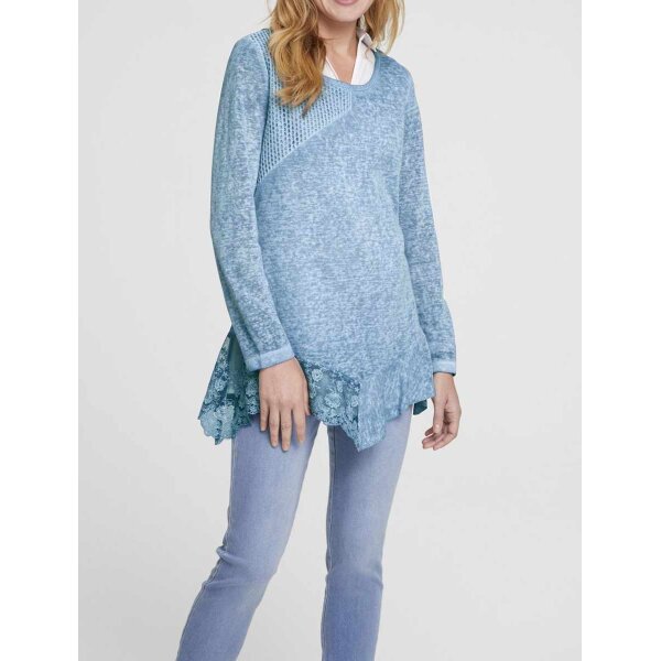 2-in-1-Shirt-Set, graublau-weiß