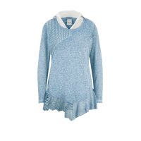 2-in-1-Shirt-Set, graublau-weiß