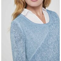 2-in-1-Shirt-Set, graublau-weiß