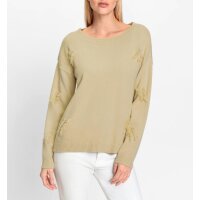Feinstrickpullover m. Fransenmuster, sand