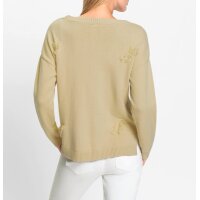Feinstrickpullover m. Fransenmuster, sand