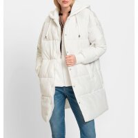 Winter quilt coat with hood, ecru