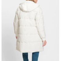 Winter quilt coat with hood, ecru