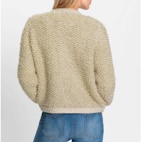 Bouclé-Strickjacke, sand