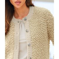 Bouclé-Strickjacke, sand