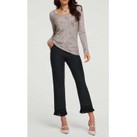 Linen trousers with fringes, black