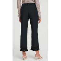 Linen trousers with fringes, black