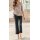 Linen trousers with fringes, black