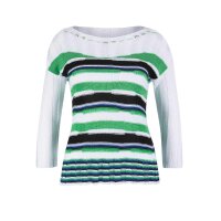 Pullover m. Schmuckperlen, weiß-bunt
