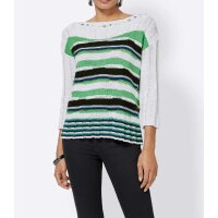 Sweater with ornamental beads, white-multicolour