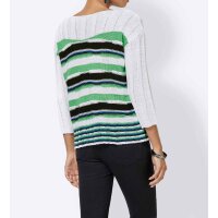 Sweater with ornamental beads, white-multicolour