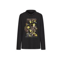 Sweatshirt with print in the front, black-lime