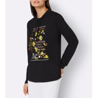 Sweatshirt with print in the front, black-lime
