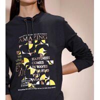 Sweatshirt with print in the front, black-lime