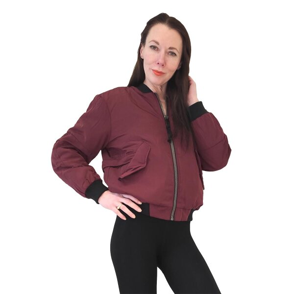 Marken-Bomberjacke, bordeaux