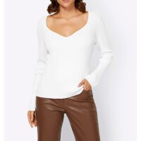 Designer-Dekolletépullover, weiß