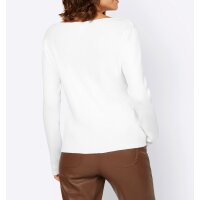 Designer-Dekolletépullover, weiß