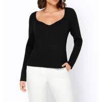 Designer-Dekolletépullover, schwarz
