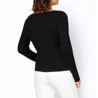 Designer-Dekolletépullover, schwarz
