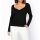 Designer-Dekolletépullover, schwarz