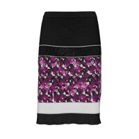 Knit skirt with strass, black-purple-multicolour