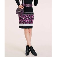 Knit skirt with strass, black-purple-multicolour