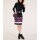 Knit skirt with strass, black-purple-multicolour
