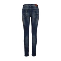 Marken-Damen-Jeanshose, blau-gold